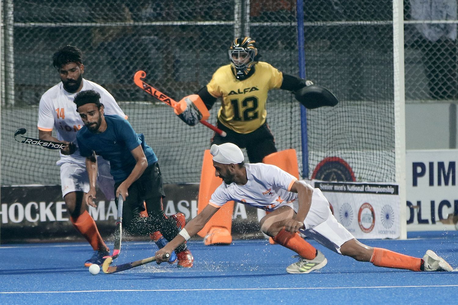 Action during the Punjab vs Uttar Pradesh final at the Senior National Championship. (PC: Hockey India)