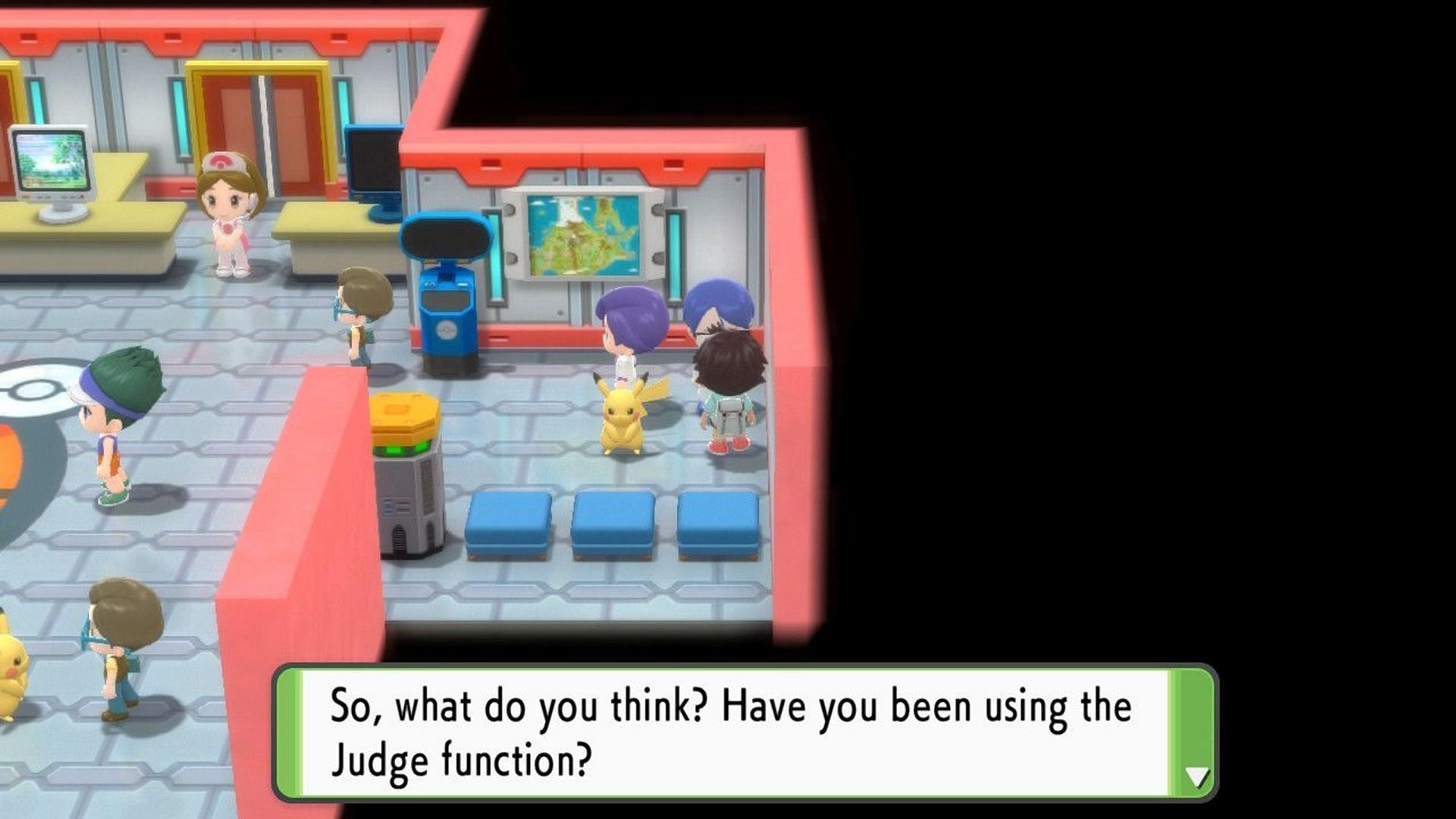 This NPC goves you the &quot;Judge&quot; function to check IVs in Brilliant Diamond and Shining Pearl (Image via The Pokemon Company)
