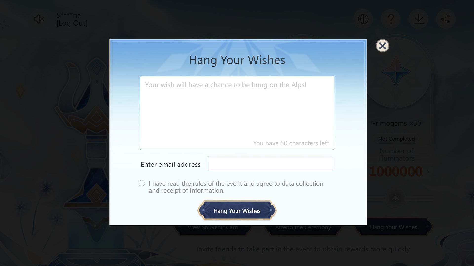 Wrote your wish on &#039;Hang Your Wishes&#039; (Image via Genshin Impact)