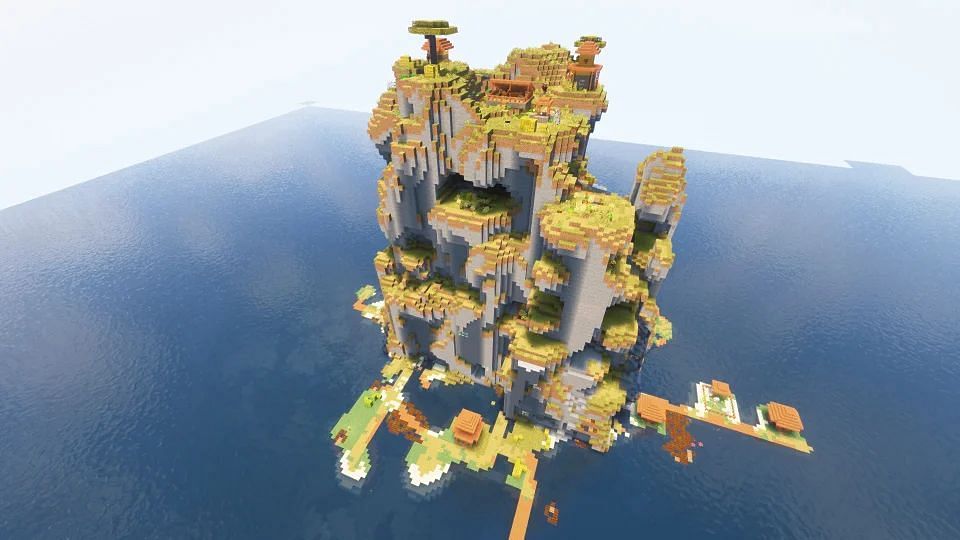 Broken village island 1.18 seed (Image via Mojang)