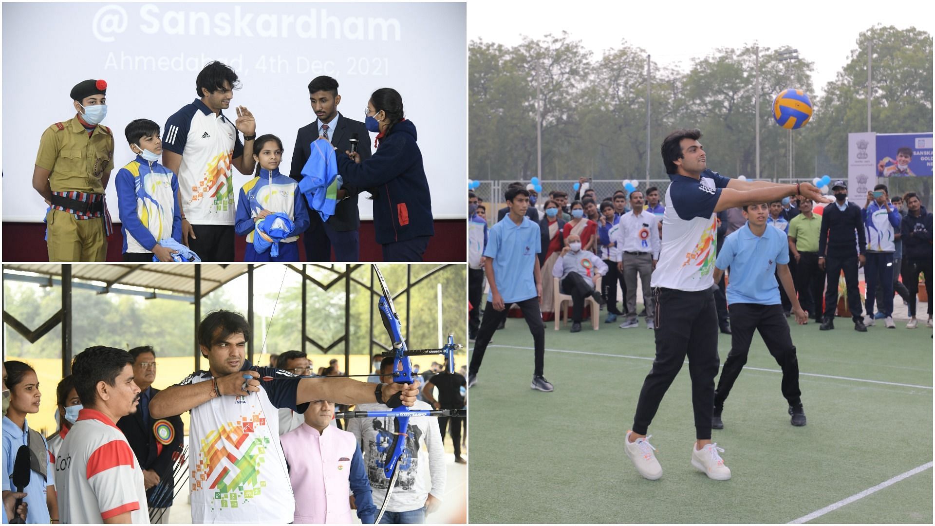 Neeraj Chopra interacts with students at Sanskardham (Pic Credit: SAI)