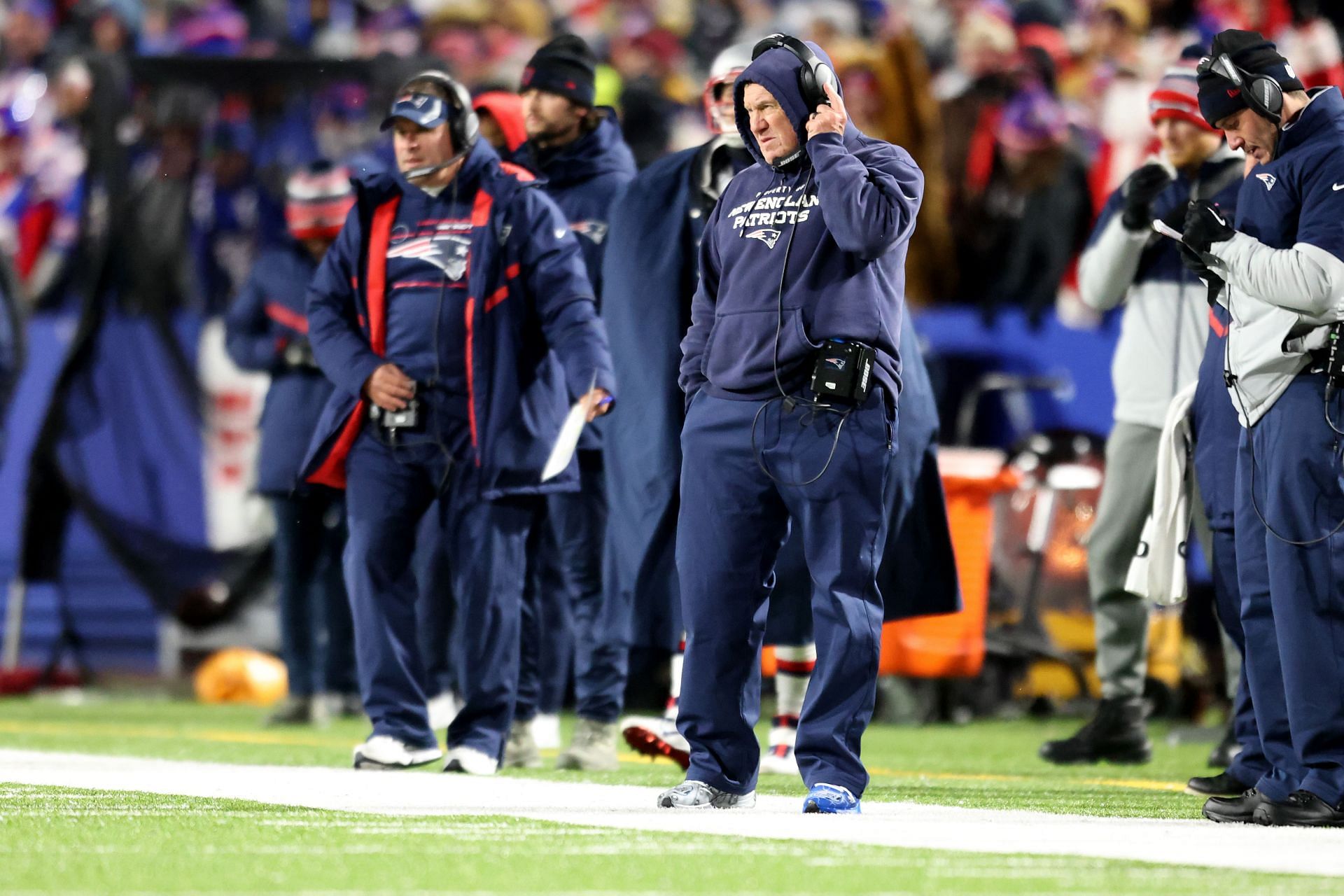 New England Patriots Head Coach Bill Belichick v Buffalo Bills