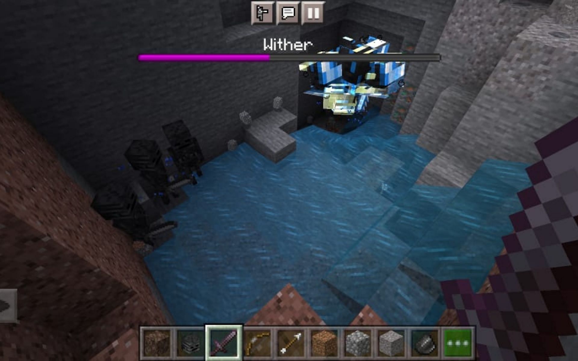 Wither Skeleton being summoned by Wither (Image via Minecraft)