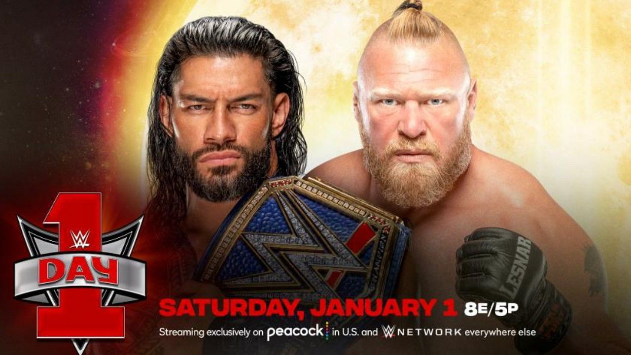 WWE Day 1 पीपीवी में यूनिवर्सल चैंपियन रोमन रेंस vs ब्रॉक लैसनर का मैच होना है