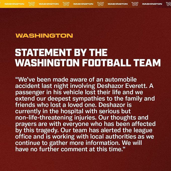 Washington Football Team news: Deshazor Everett breaks silence