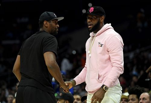 Metta World Peace and LeBron James at an event