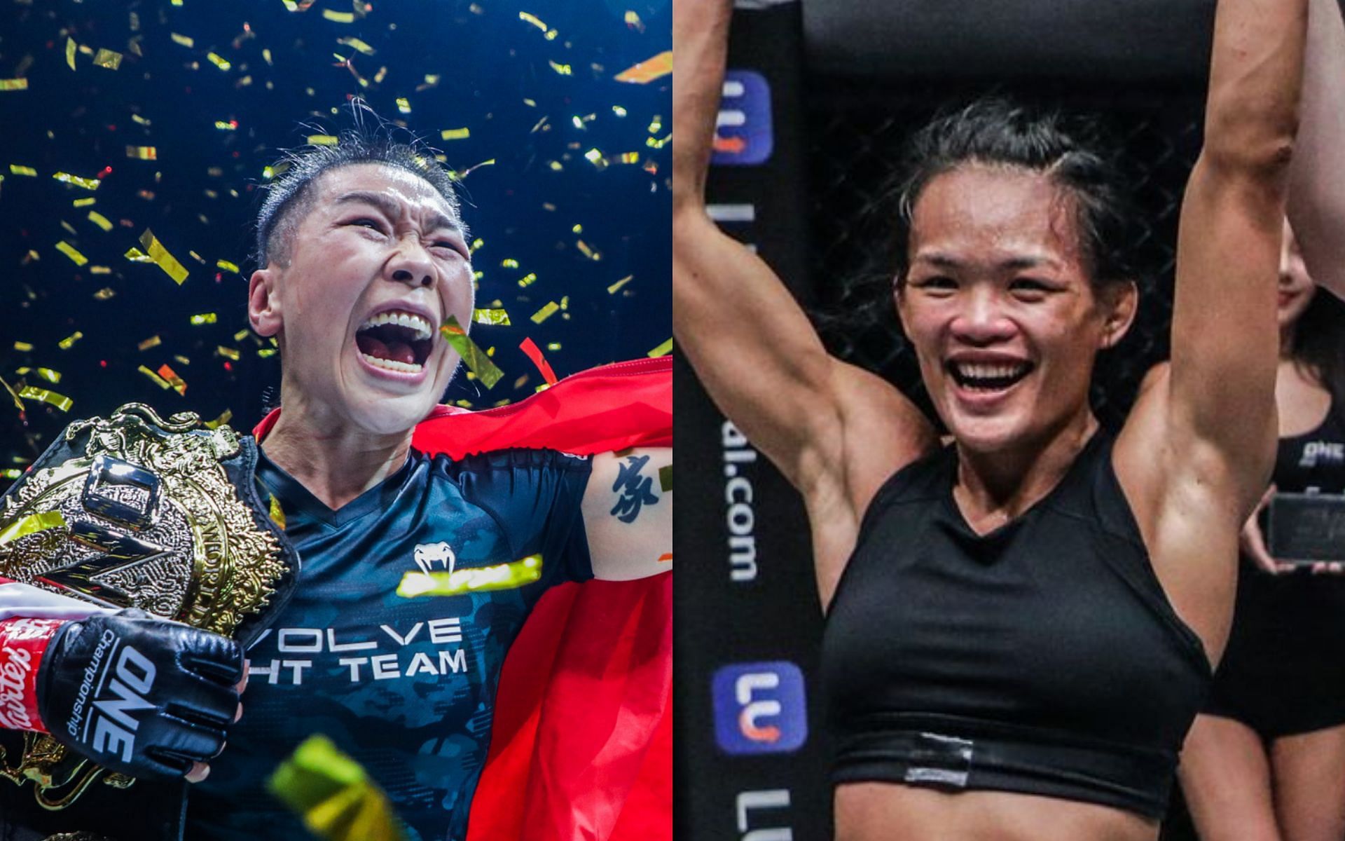 Tiffany Teo (right) takes in valuable lessons from her losses against XJN (left) | Photo: ONE Championship