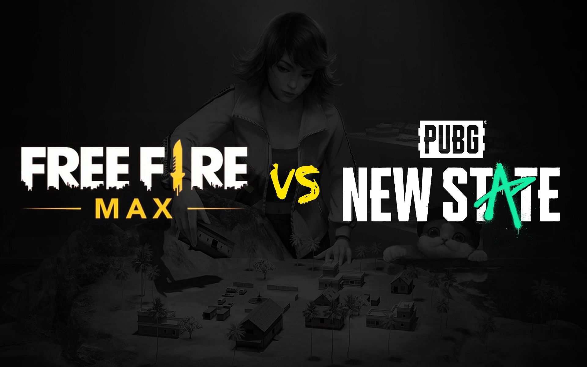 Free Fire MAX vs. PUBG New State: Both games compared based on download size (Image via Sportskeeda)