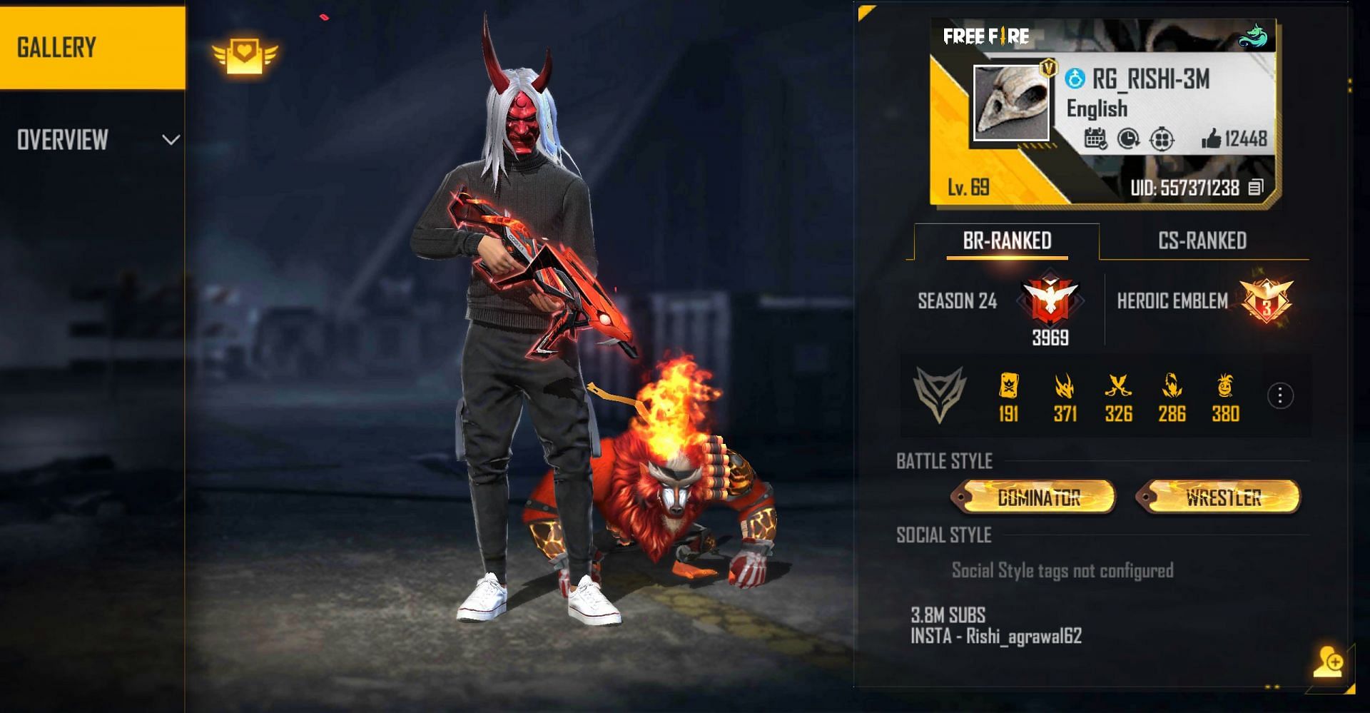 Rishi Gaming is in Heroic this season (Image via Free Fire)