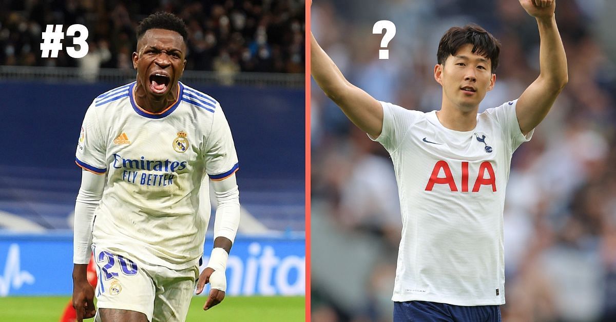 Real Madrid&#039;s Vinicius Jr. and Tottenham Hotspur&#039;s Son Heung-min