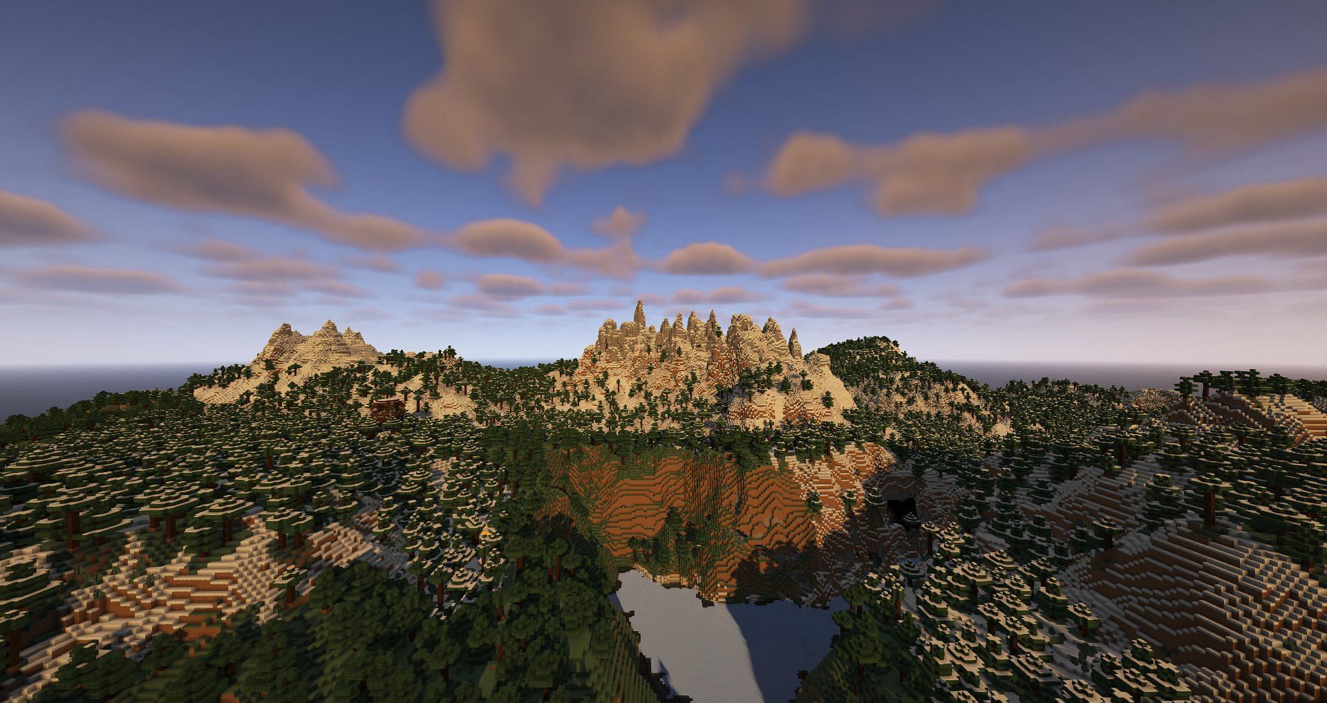 Mountains in Minecraft 1.18 (Image via BlckMoonstone on Twitter)