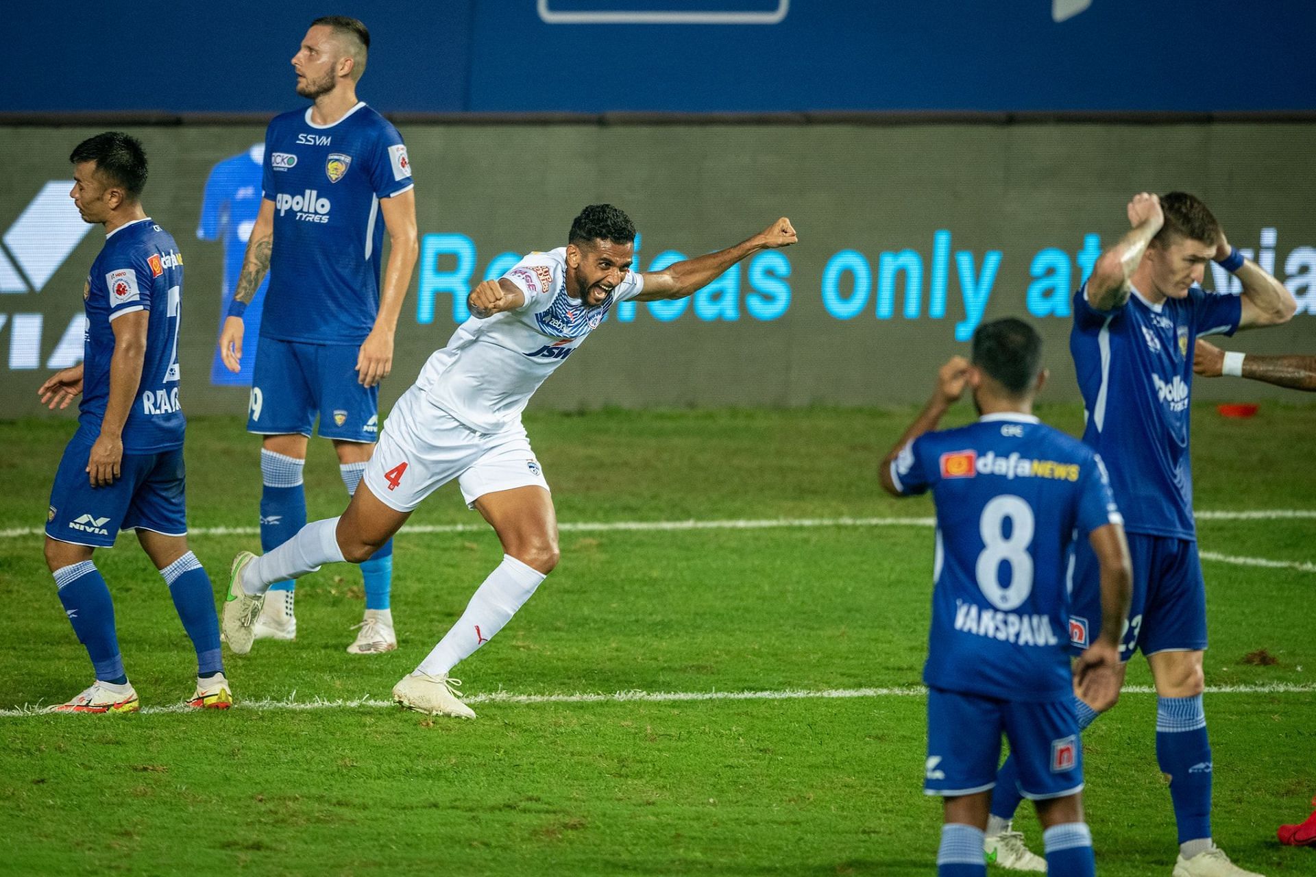 Pratik Chaudhari scored his first goal for Bengaluru FC today (Image courtesy: ISL social media)