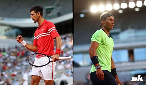 Novak Djokovic (L) and Rafael Nadal