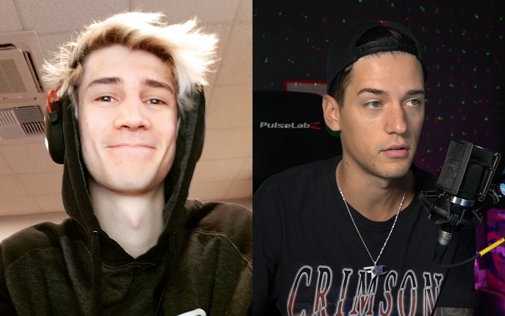 Nate Hill accuses xQc of sending masses of hate his way (Images via Twitter/xQc, Twitch/NateHill)