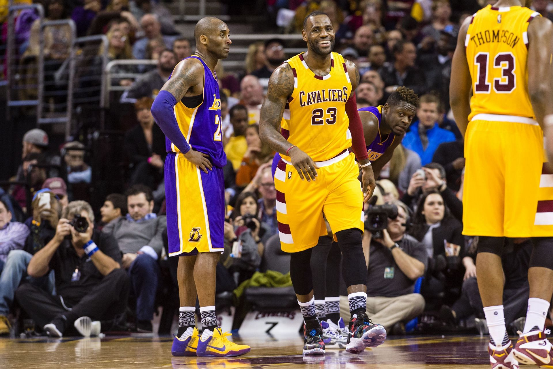 Kobe Bryant and LeBron James in NBA action