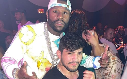 Floyd Mayweather and Dillon Danis at a nightclub in Las Vegas, Nevada. [Credits: @dillondanis via Instagram]