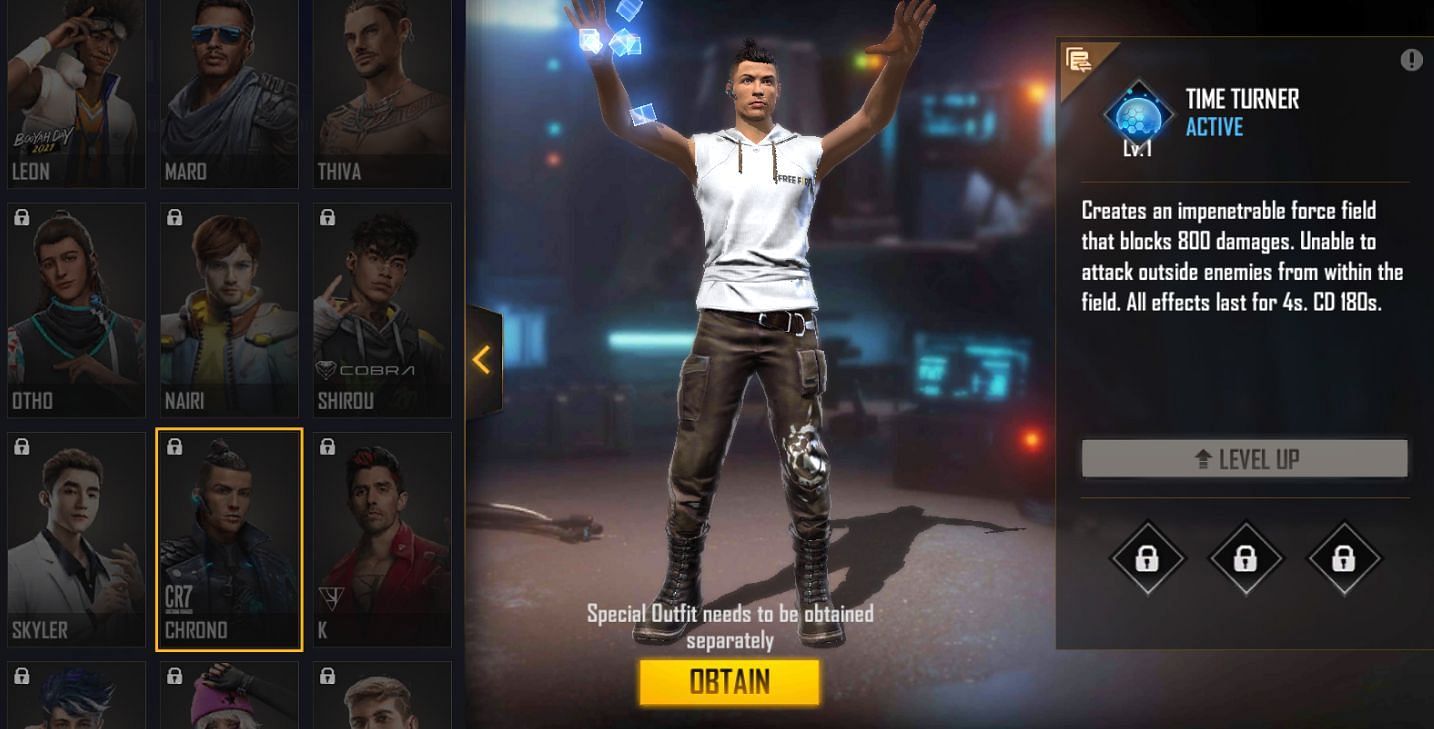 Chrono the only character who has been nerfed thrice (Image via Free Fire)