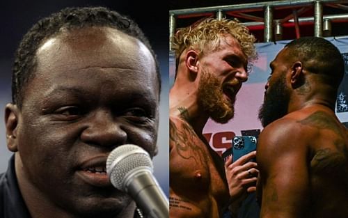 Jeff Mayweather (left); Jake Paul (center); Tyron Woodley (right)