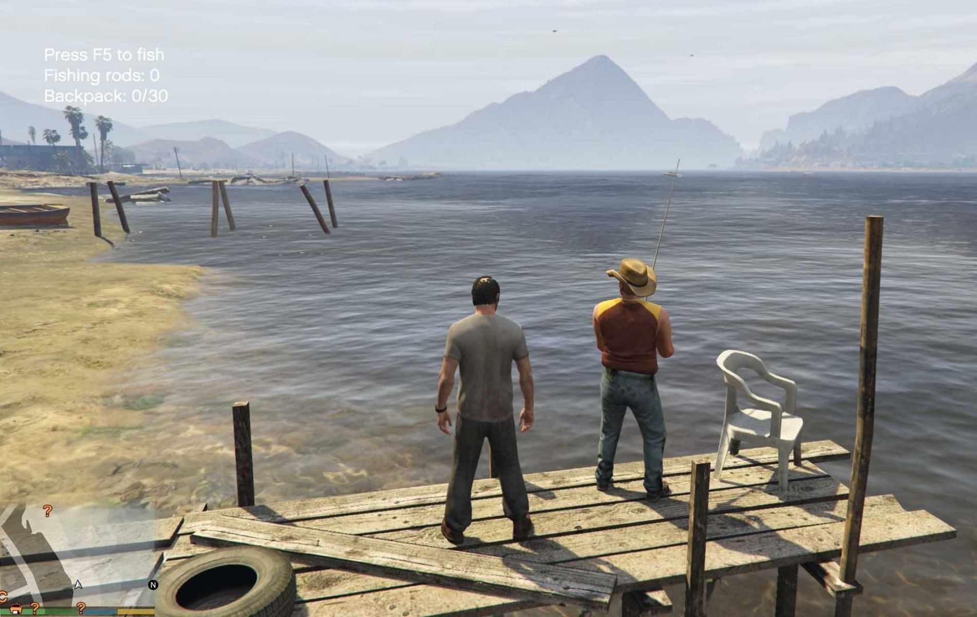 Fishing is now possible in GTA 5 with mods (Image via GTA5-Mods)
