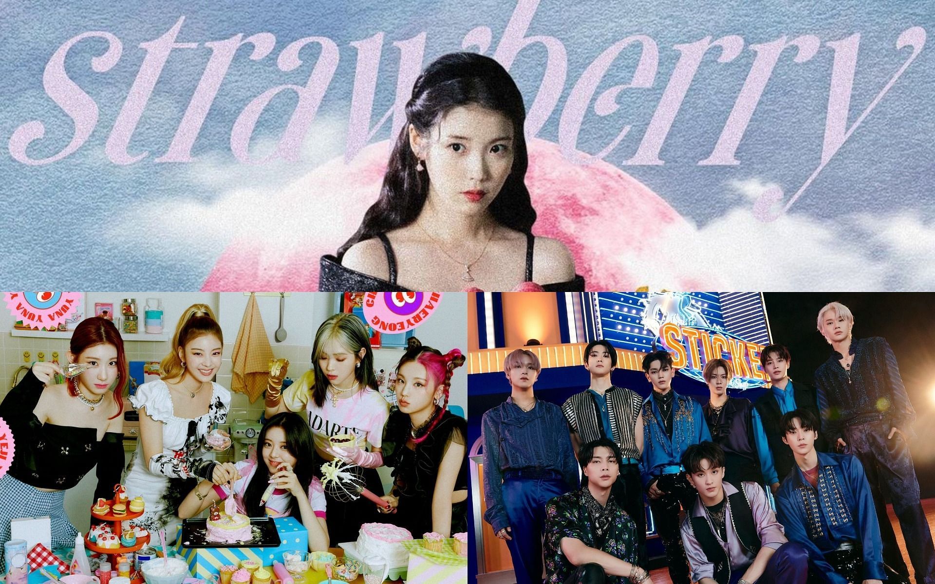 Top: IU, Bottom Left: ITZY, Bottom Right: NCT 127 (Images via Official Twitter)