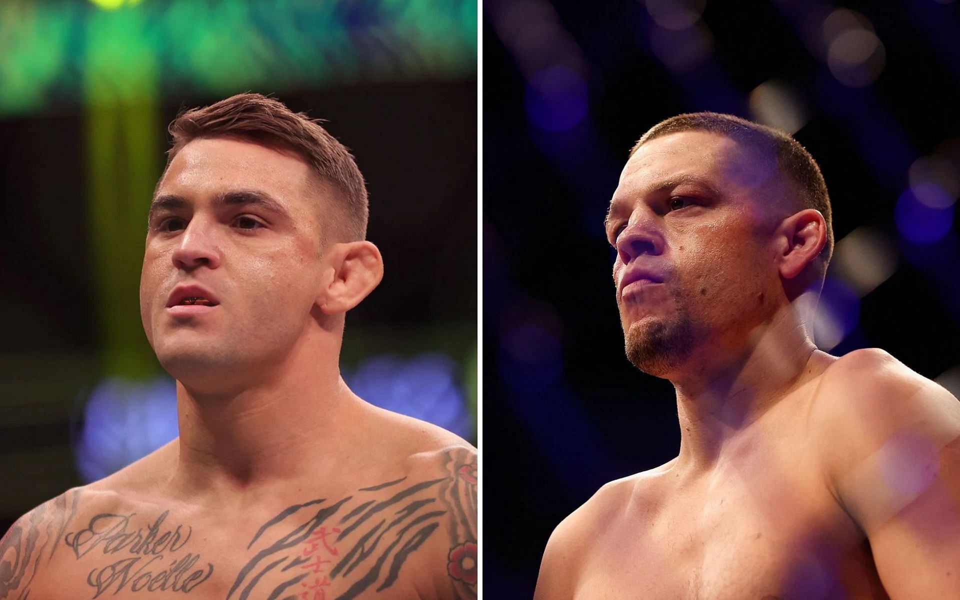 (Left) Dustin Poirier (Right) Nate Diaz