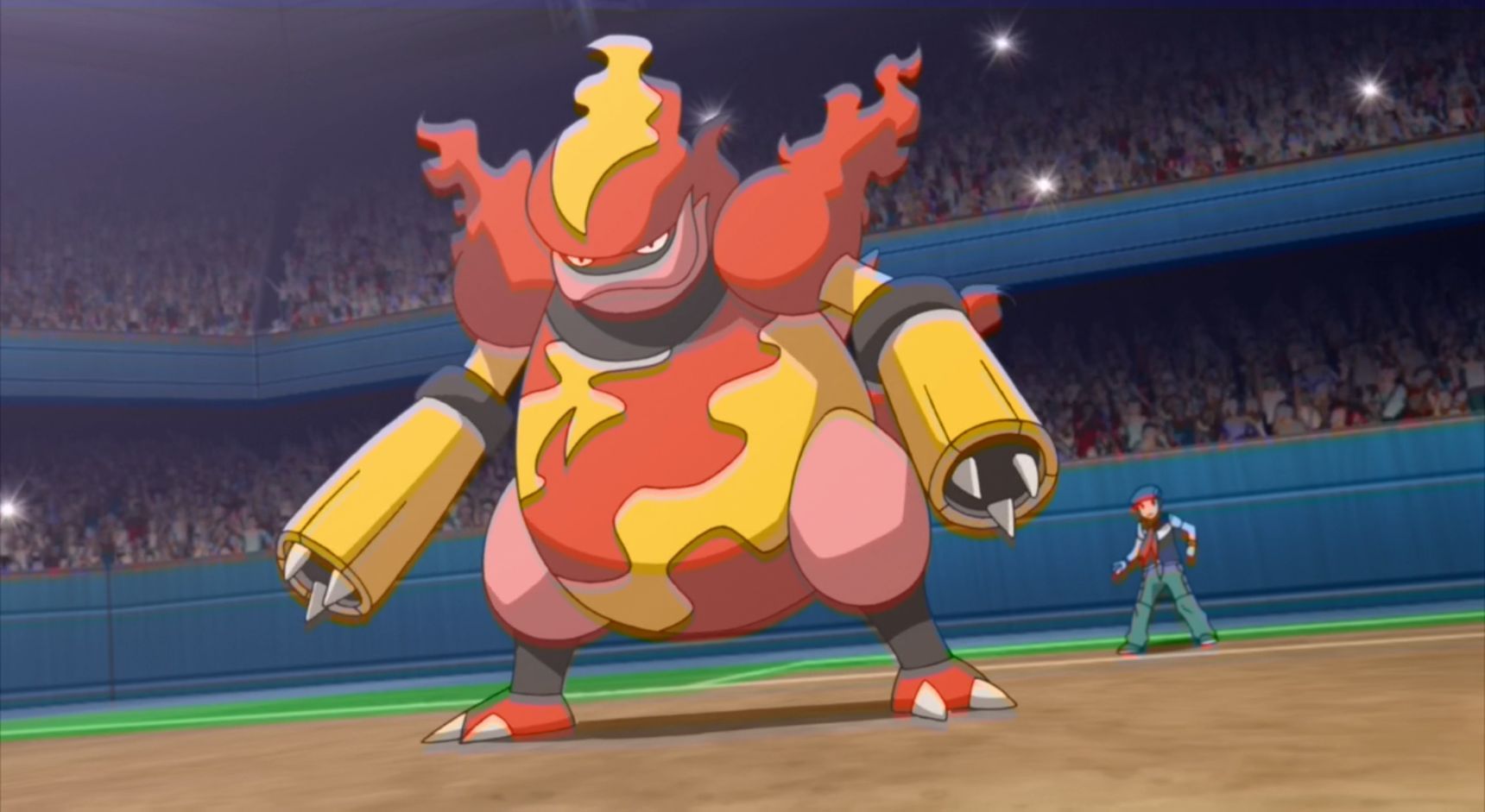 Magmortar in the anime. (Image via The Pokemon Company)