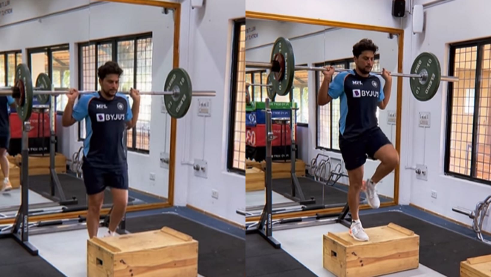 Snippets from Kuldeep Yadav&#039;s training session at the NCA.