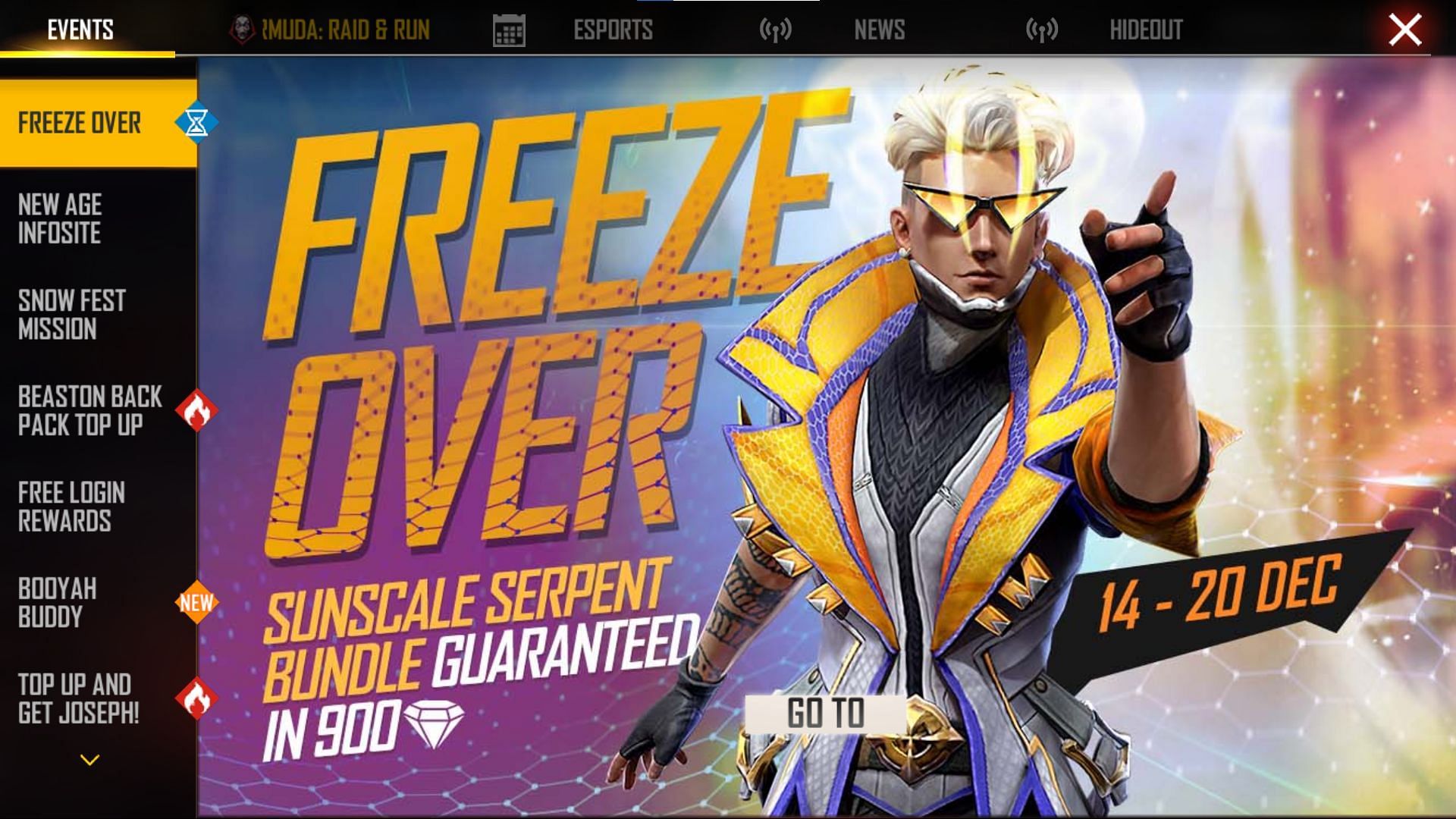 Select Free Login Rewards section (Image via Free Fire)