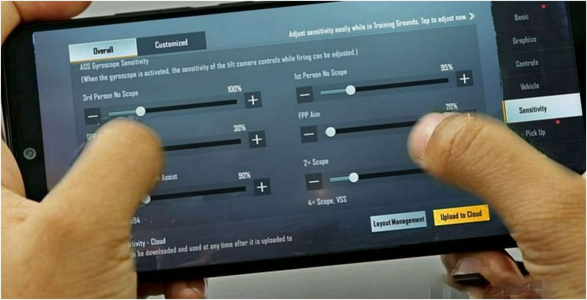 BGMI control layouts and sensitivity settings for beginners (Image via Sportskeeda)