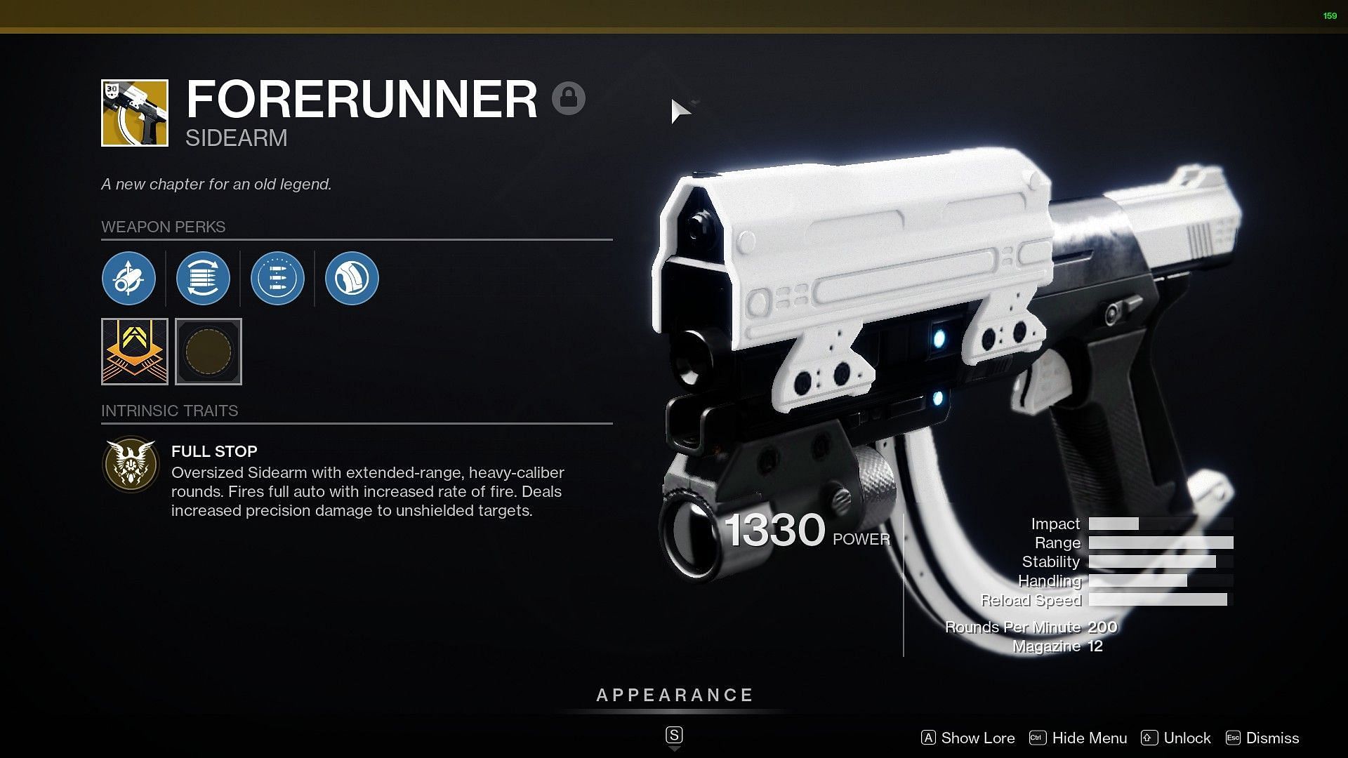 Destiny 2 Exotic sidearm, Forerunner (Image via Bungie)