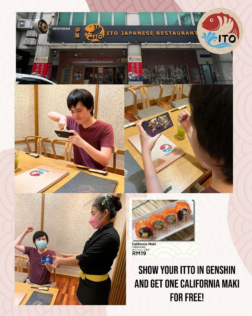 Ito restaurant offering free sushi to Arataki Itto owners in Genshin Impact (Image via Facebook/ ITO Japanese restaurant)