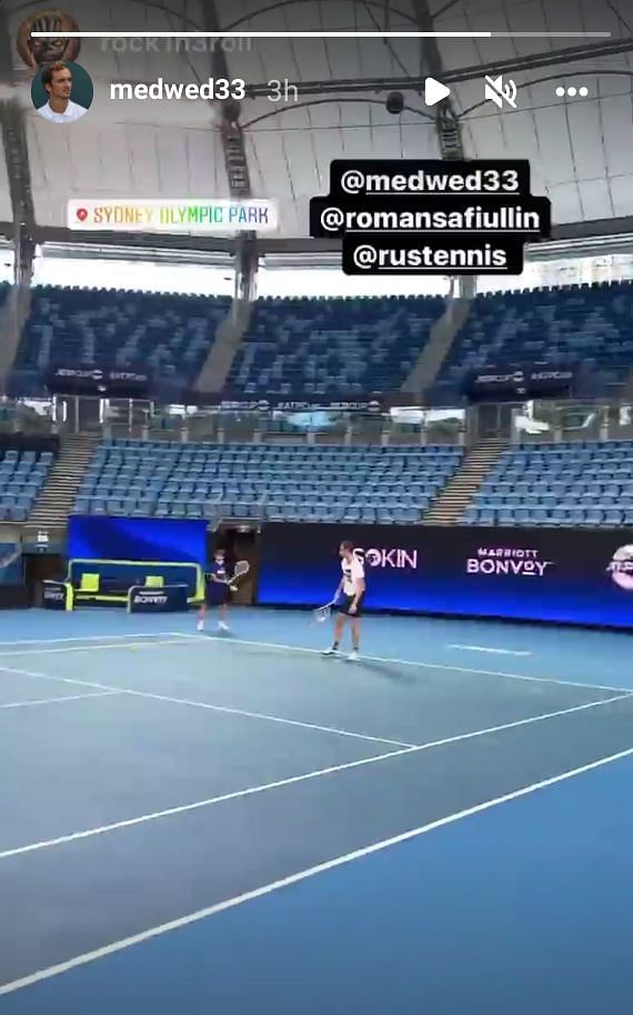 Screen grab from Daniil Medvedev's Instagram story