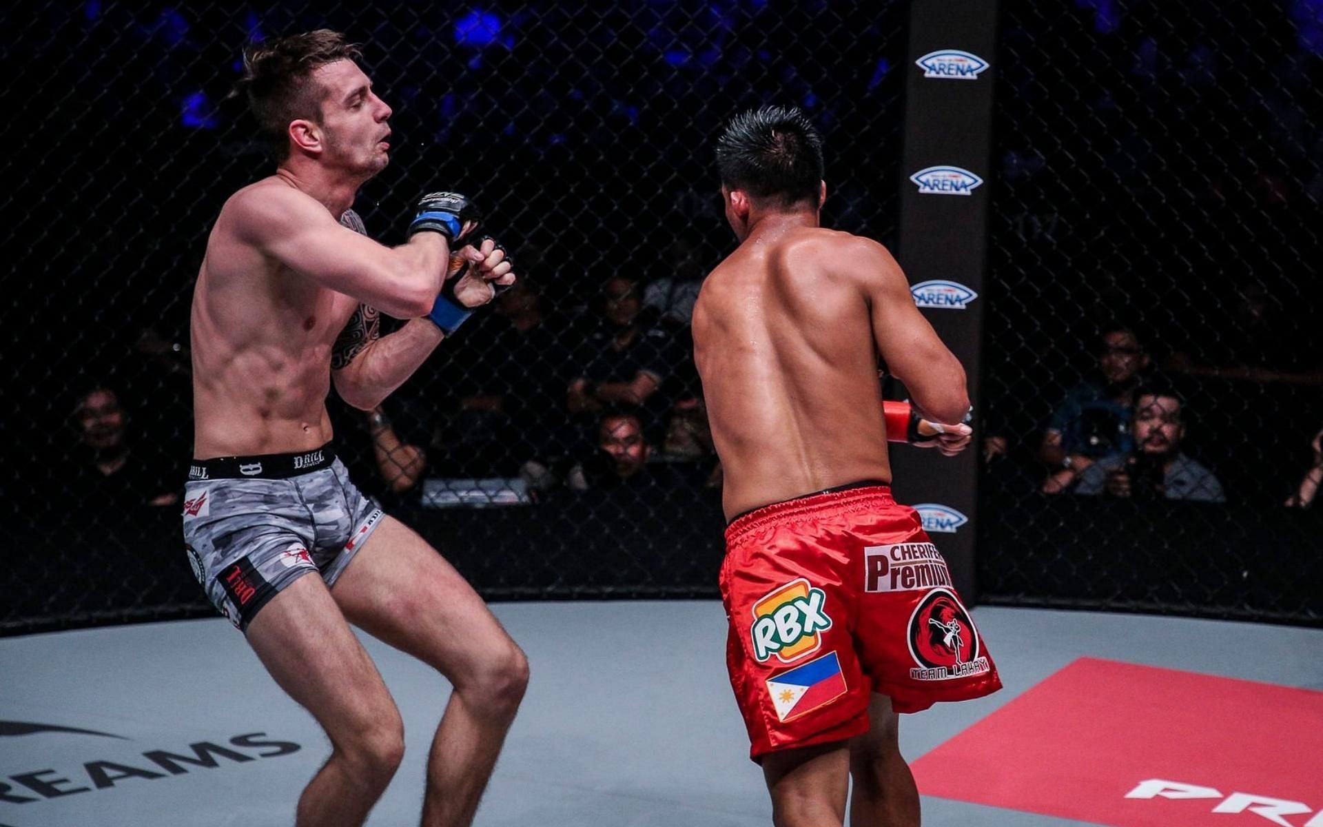 Former ONE featherweight champion Honorio Banario (right) scored one of the greatest knockouts in ONE Championship history. (Image courtesy of ONE Championship)