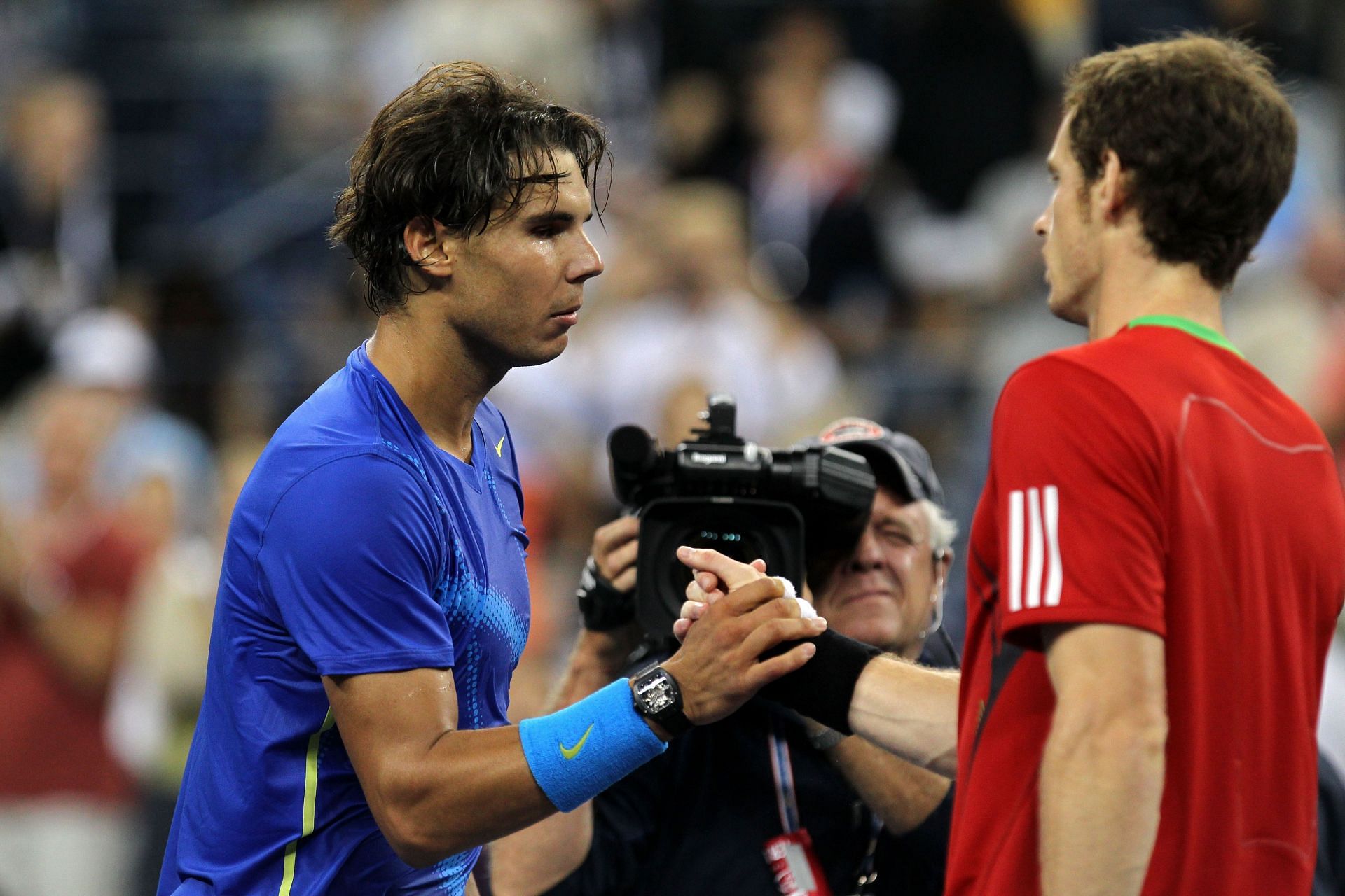 Andy Murray with Rafael Nadal at the US Open 2016