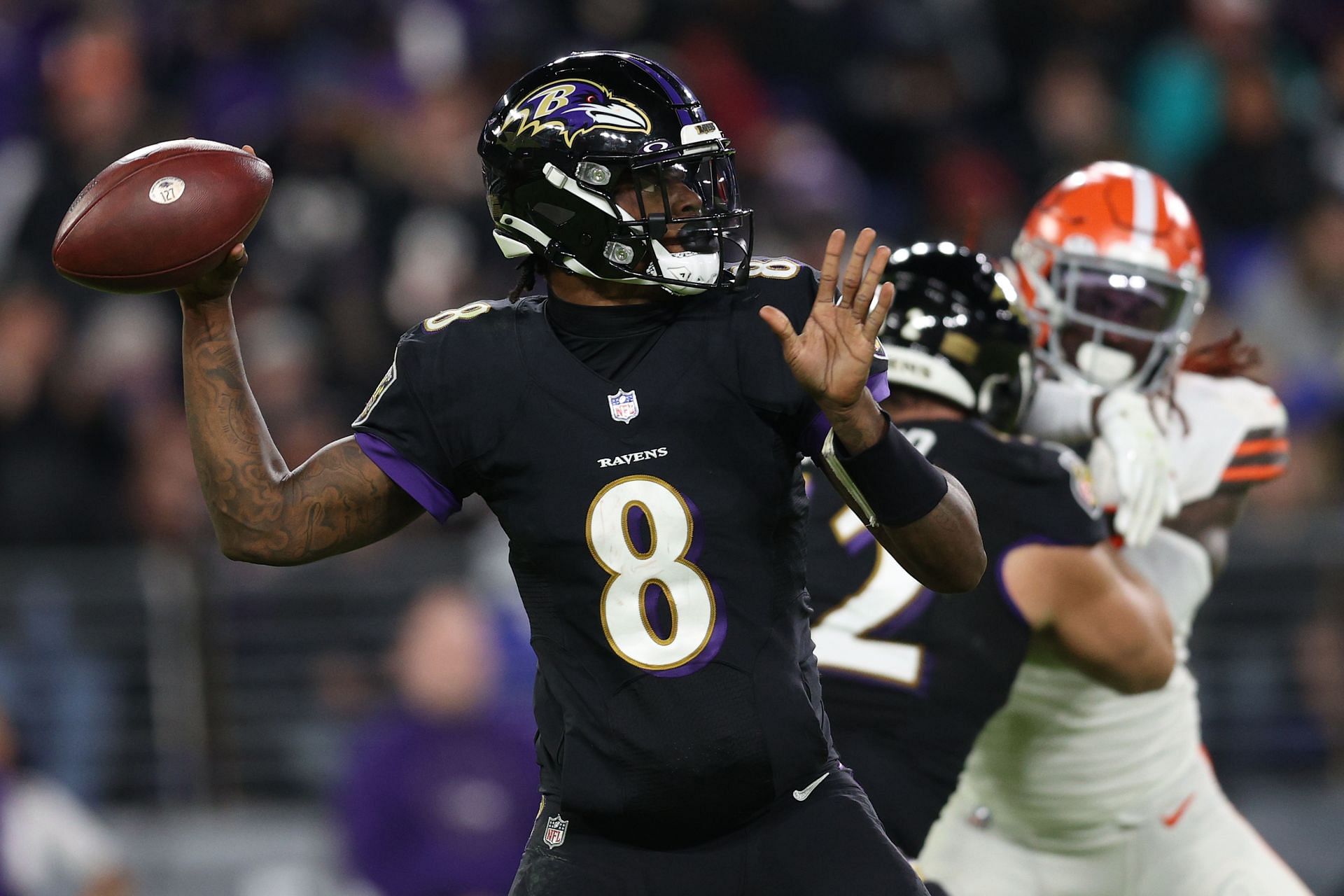 Baltimore Ravens at Cleveland Browns, Monday Night Football, Week 14,  FirstEnergy Stadium, Lamar Jackson