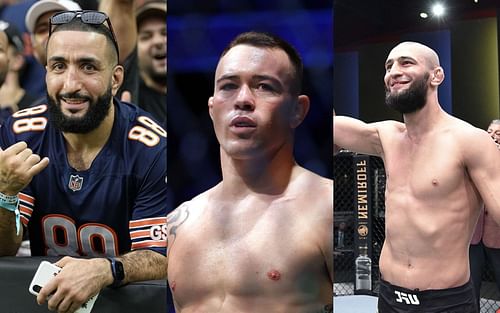 Belal Muhammad (left); Colby Covington (center); Khamzat Chimaev (right)