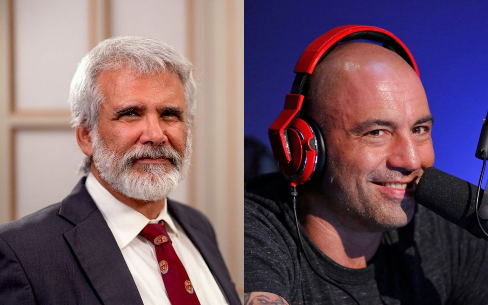 Dr. Robert Malone (left) and Joe Rogan (right) [Image Courtesy: @mercedesschlapp and @nypost on Twitter]