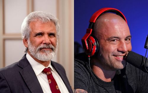 Dr. Robert Malone (left) and Joe Rogan (right) [Image Courtesy: @mercedesschlapp and @nypost on Twitter]