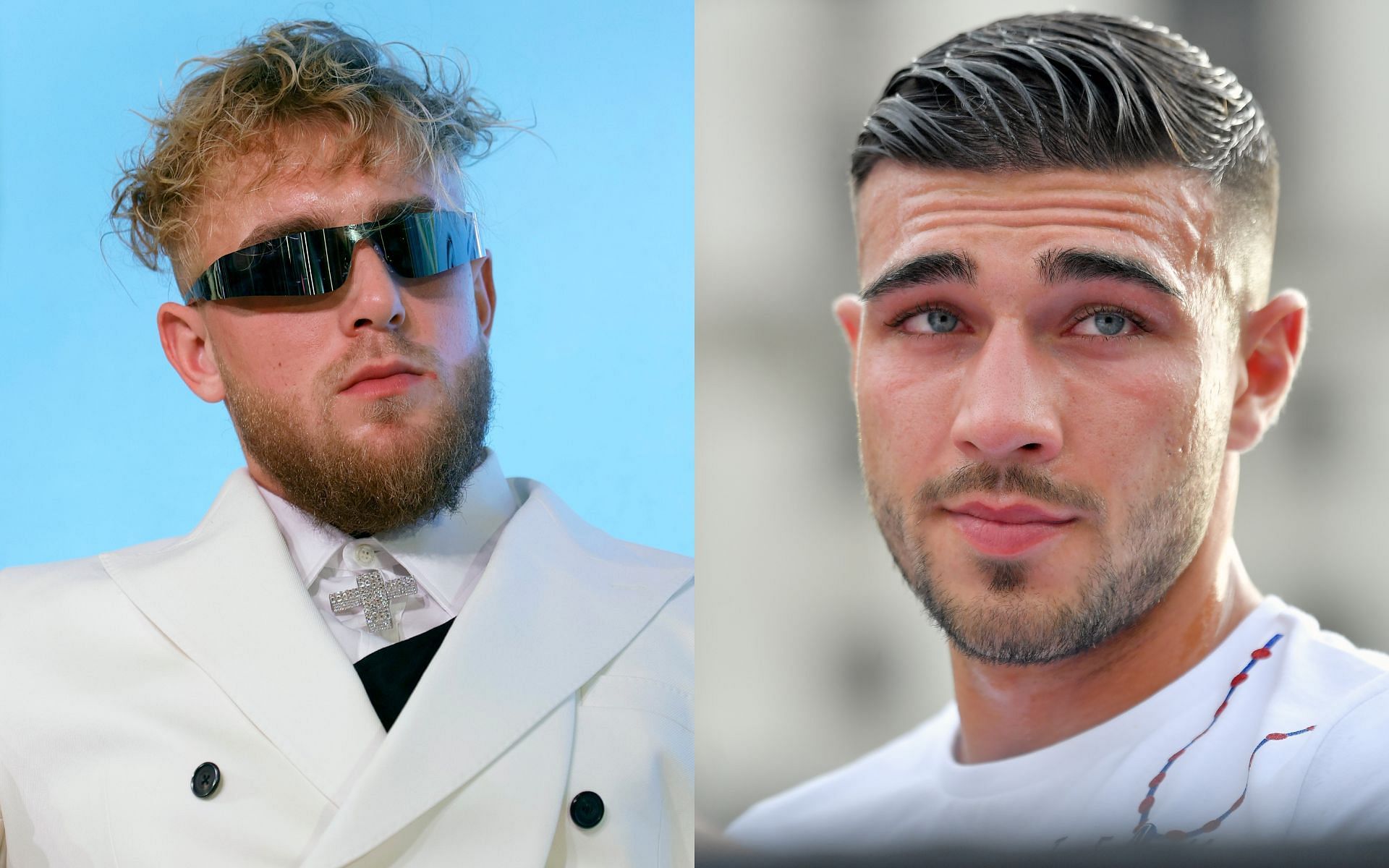 Boxing rivals Jake Paul (left) and Tommy Fury (right)