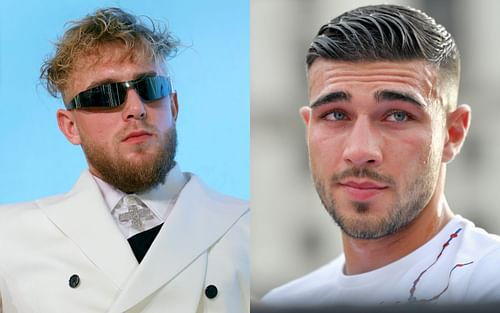 Boxing rivals Jake Paul (left) and Tommy Fury (right)