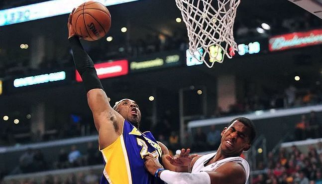 Chris Paul getting absolutely posterized by Kobe