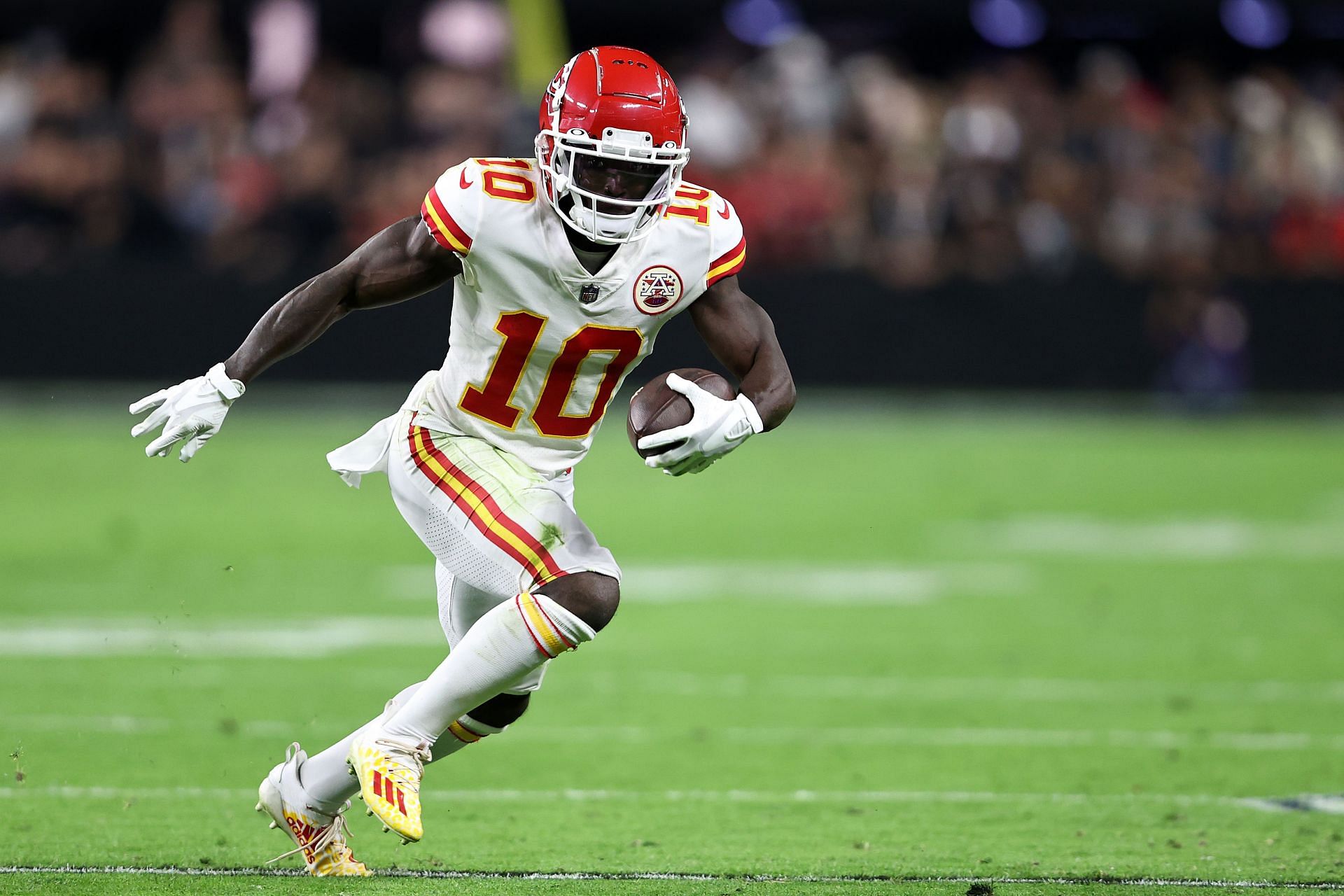 Kansas City Chiefs' Tyreek Hill is working to outrun past