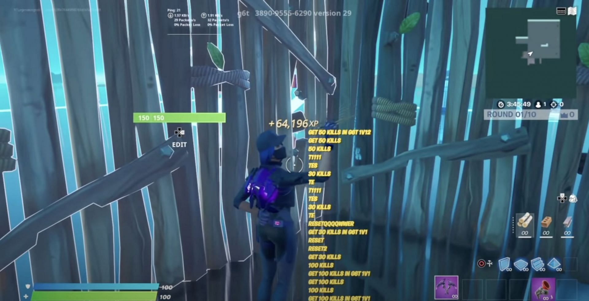 xp glitch fortnite map code