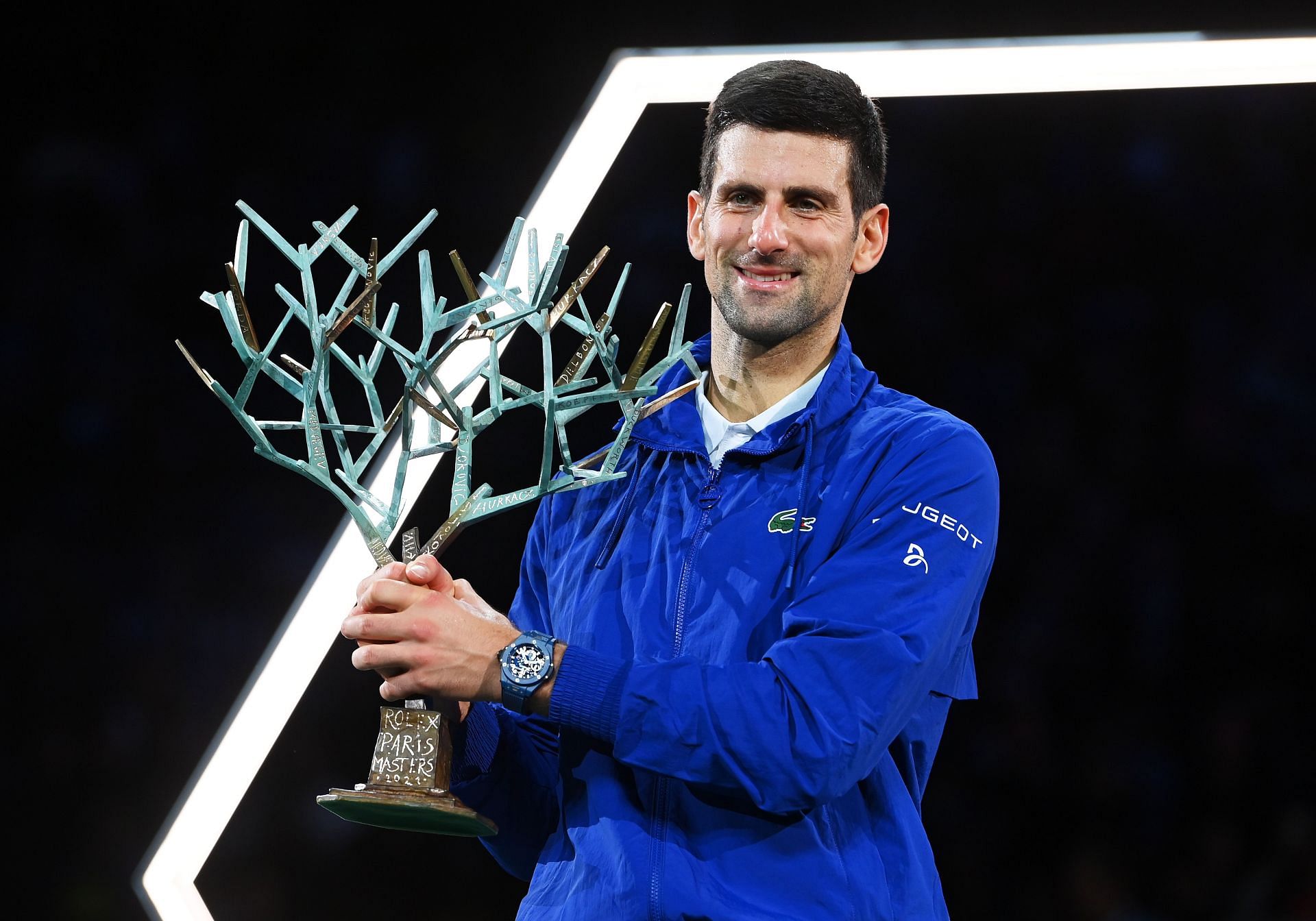 Novak Djokovic at the 2021 Paris Masters.