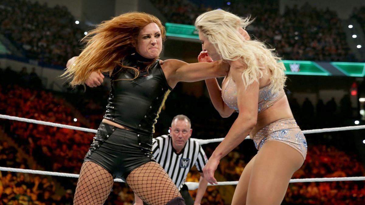 Becky Lynch battles Charlotte Flair