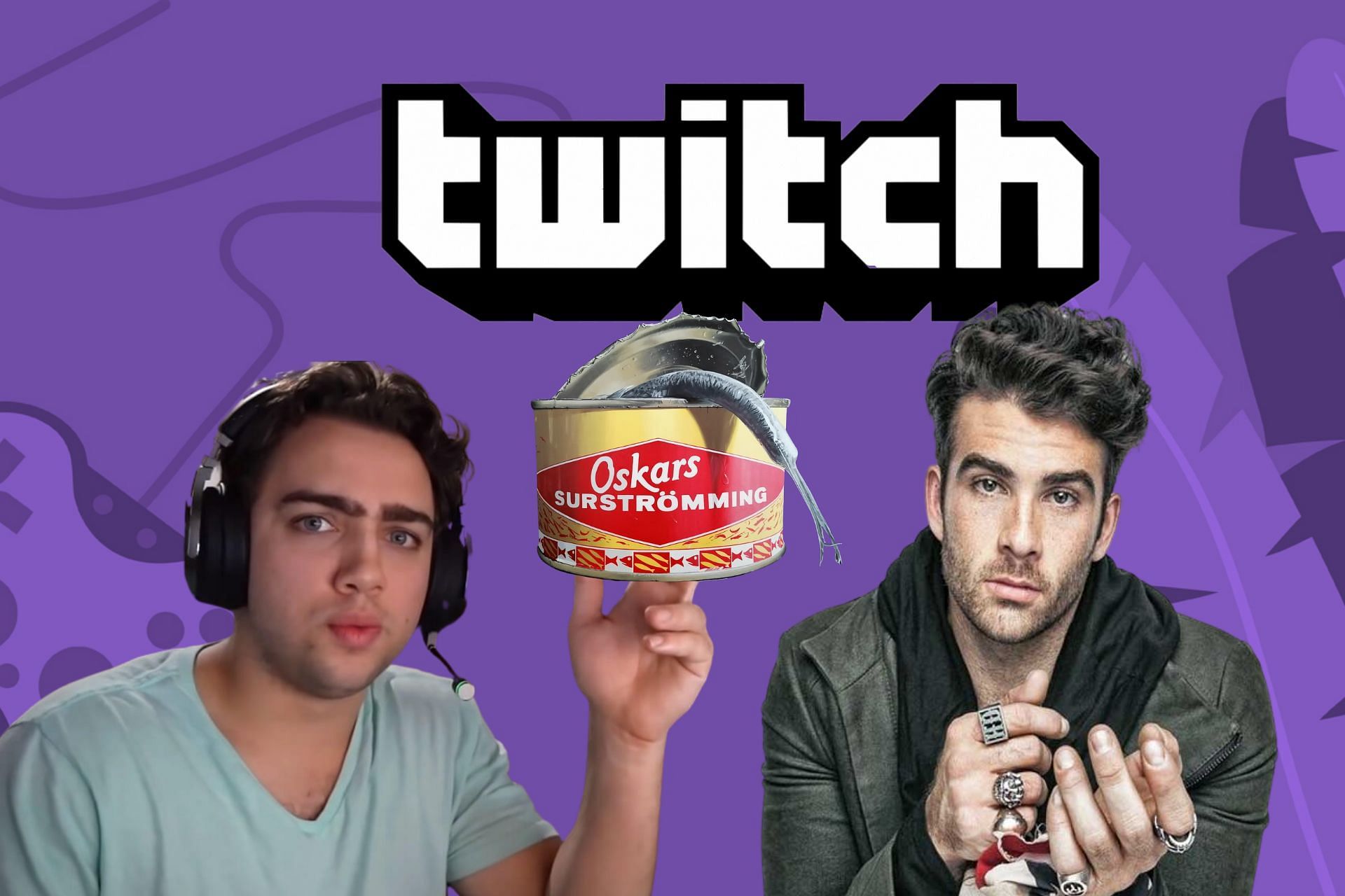 HasanAbi and Mizkif open a can of Surstr&ouml;mming (Image via Sportskeeda)