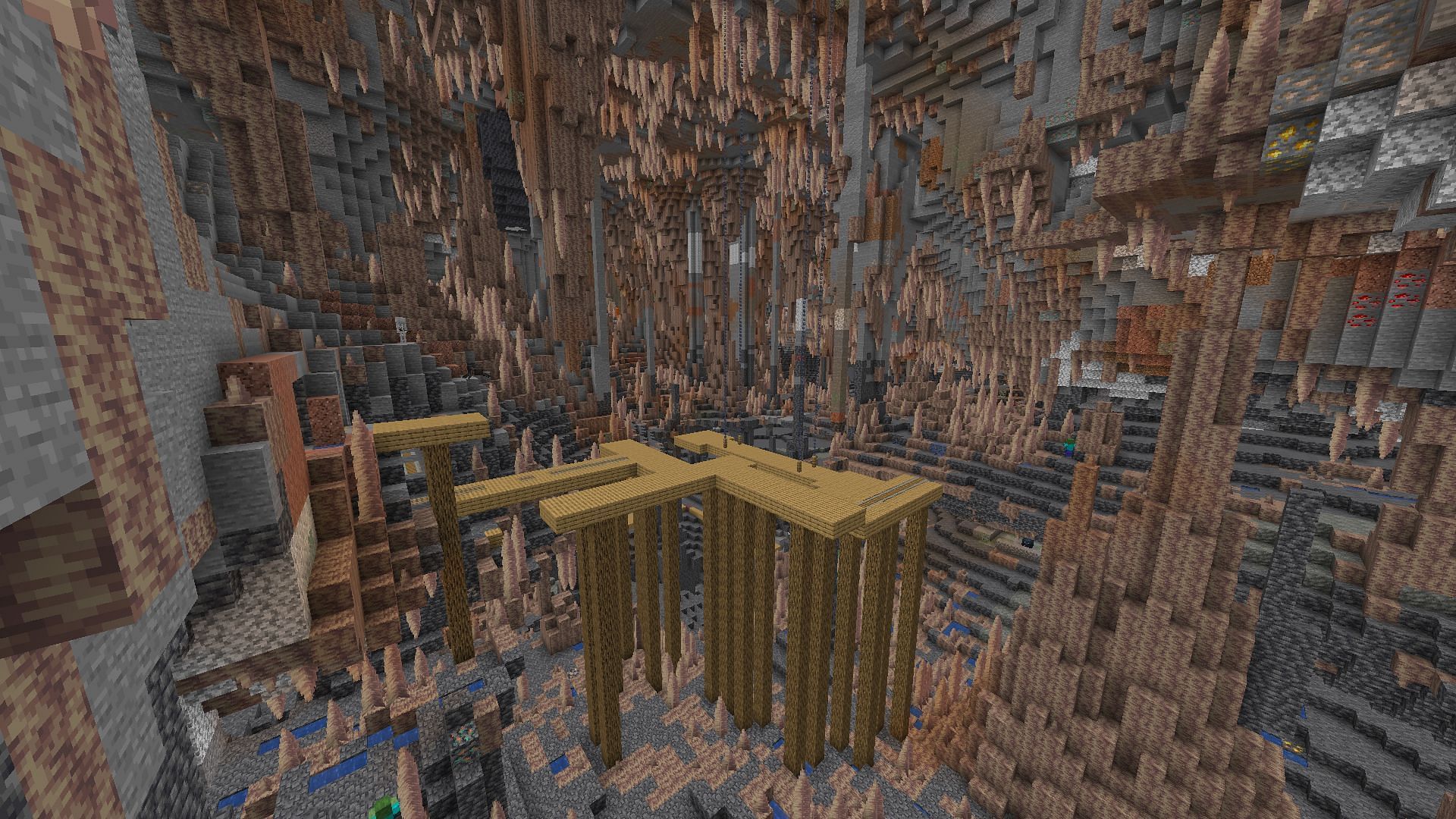 A huge dripstone cave (Image via Minecraft)