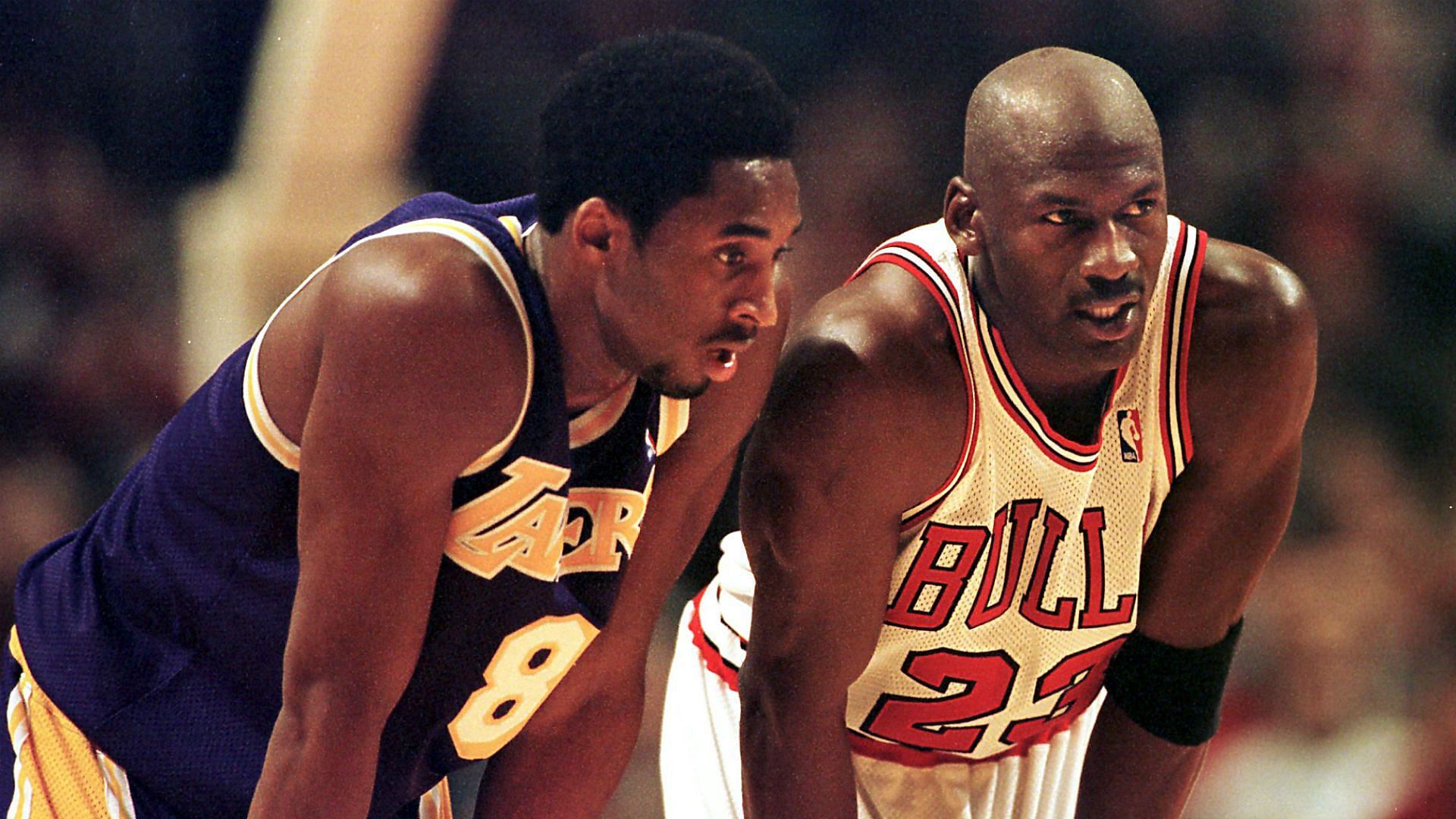 Michael Jordan (r) against Kobe Bryant.