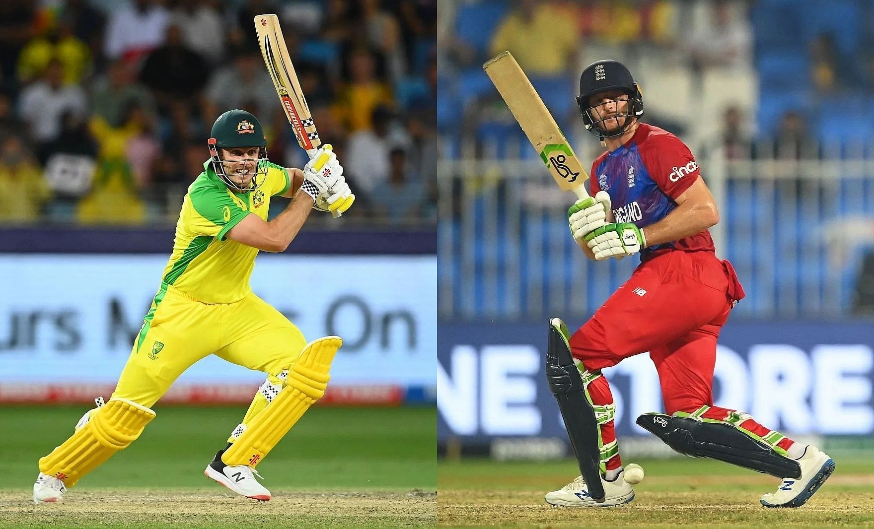 Mitchell Marsh and Jos Buttler. Pics: Getty Images