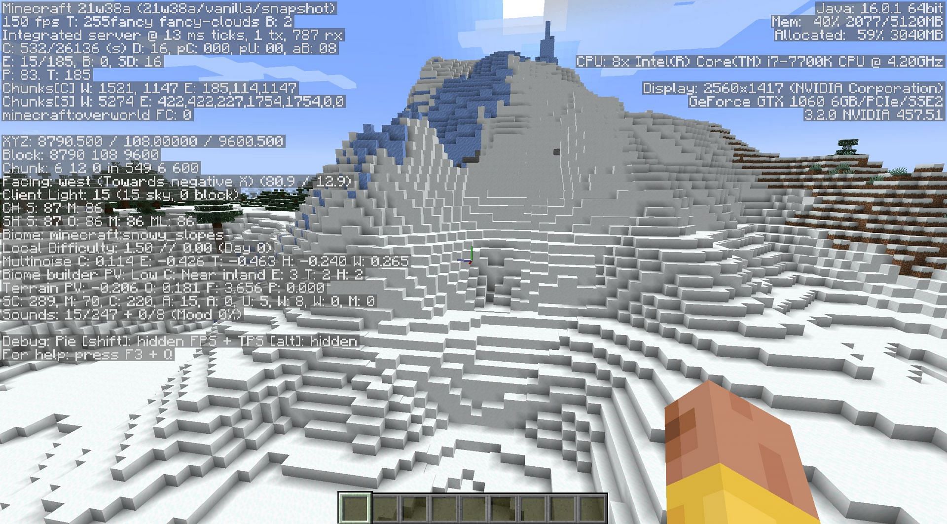 The Snowy Slopes biome (Image via Minecraft)